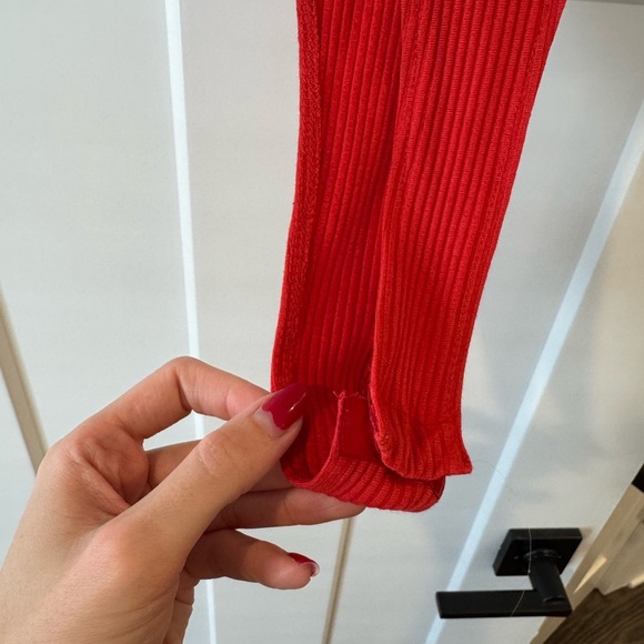 Zara Red High Cut Spaghetti Strap Bodysuit, Size Small - Picture 4 of 4